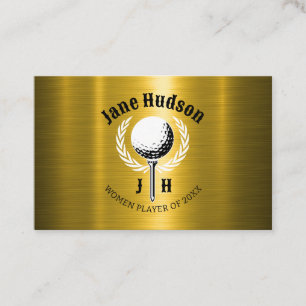 Tarjeta De Visita Diseño de Monograma de Golf Elegantes Damas
