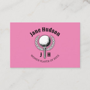 Tarjeta De Visita Diseño de Monograma de Golf para Damas Elegantes