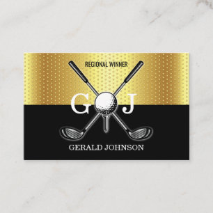 Tarjeta De Visita Diseño de monograma de golf Personalizado elegante
