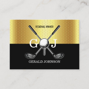 Tarjeta De Visita Diseño de monograma de golf Personalizado elegante