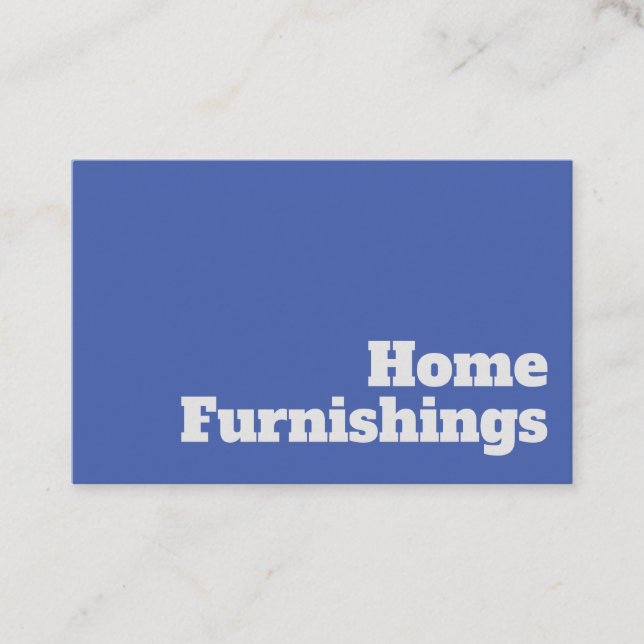 Tarjeta De Visita Diseño de muebles caseros audaces y claros (Anverso)