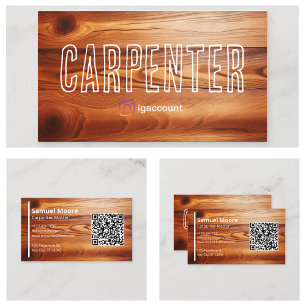 Tarjeta De Visita Diseño de muestra de código QR profesional de carp