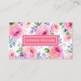 Tarjeta De Visita Diseño de nombre personalizado boho floral al aman