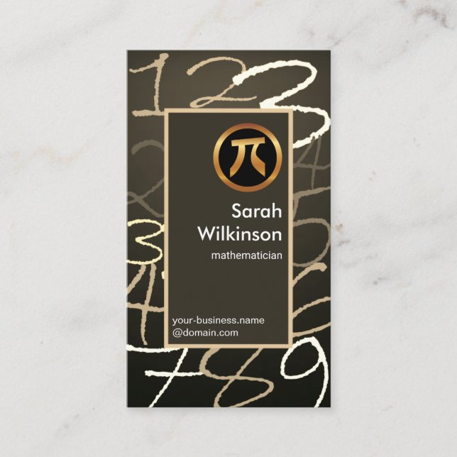 Tarjeta De Visita Diseño de números Graffiti Borde matemáticas (Anverso)