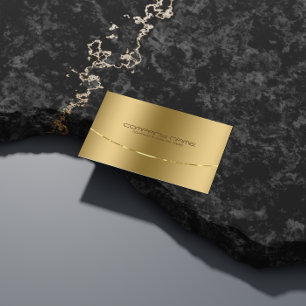 Tarjeta De Visita Diseño de oro metálico moderno Aspecto de acero in