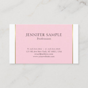 Tarjeta De Visita Diseño de oro rosa moderno elegante limpio sencill