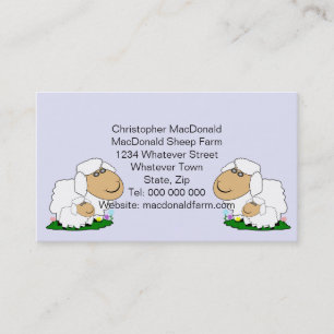 Tarjeta De Visita Diseño de ovejas
