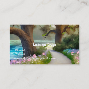Tarjeta De Visita Diseño de paisaje de sendero de jardín
