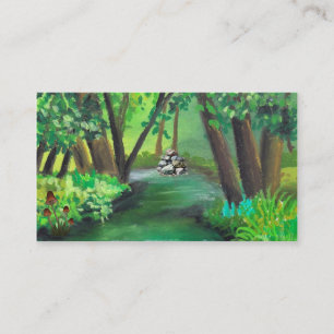 Tarjeta De Visita Diseño de paisaje natural pintado