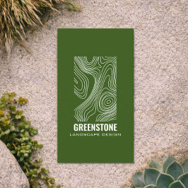 Tarjeta De Visita Diseño de Paisaje Topografía Moderna Verde