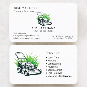 Tarjeta De Visita Diseño de paisajes y mantenimiento de césped