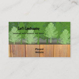 Tarjeta De Visita Diseño de paisajismo con árboles y cerca de cedro