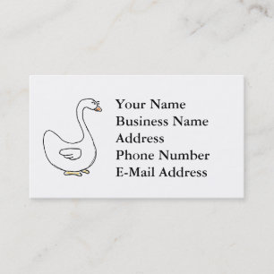 Tarjeta De Visita Diseño de pájaro blanco elegante de cisne personal