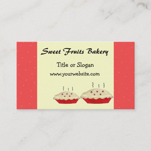 Tarjeta De Visita Diseño de panadería de frutas dulces (Anverso)