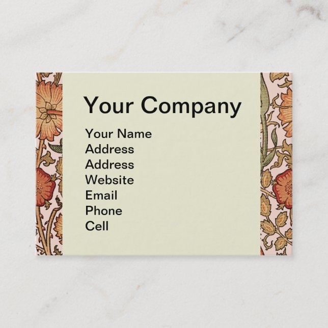 Tarjeta De Visita Diseño de papel pintado con flores de rosa de Will (Anverso)