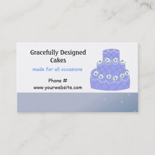 Tarjeta De Visita Diseño de pastel de Boda azul claro