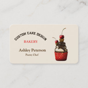 Tarjeta De Visita Diseño de Pastel Personalizado Elegante Decoración