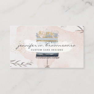Tarjeta De Visita Diseño de Pastelería de Flores Panadería Cafetería