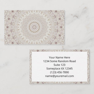 Tarjeta De Visita Diseño de patrón de mandala beige y taupe
