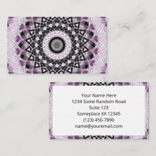 Tarjeta De Visita Diseño de patrón de mandala geométrico violeta y n