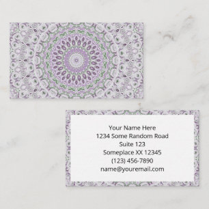 Tarjeta De Visita Diseño de patrones de lavanda y manala verde