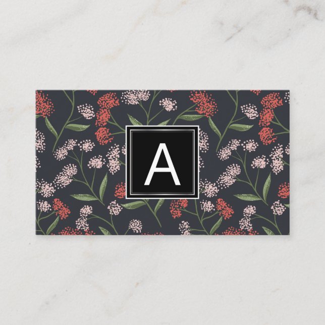 Tarjeta De Visita Diseño de patrones florales (Anverso)