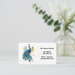 Tarjeta De Visita Diseño de pavo real colorido