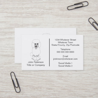Tarjeta De Visita Diseño de perro caniche Salón de peluquería canina