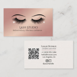 Tarjeta De Visita Diseño de Pestañas de Lujo con código QR