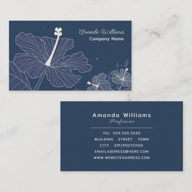 Tarjeta De Visita Diseño de Petal de Flor, Floral (Anverso / Reverso)