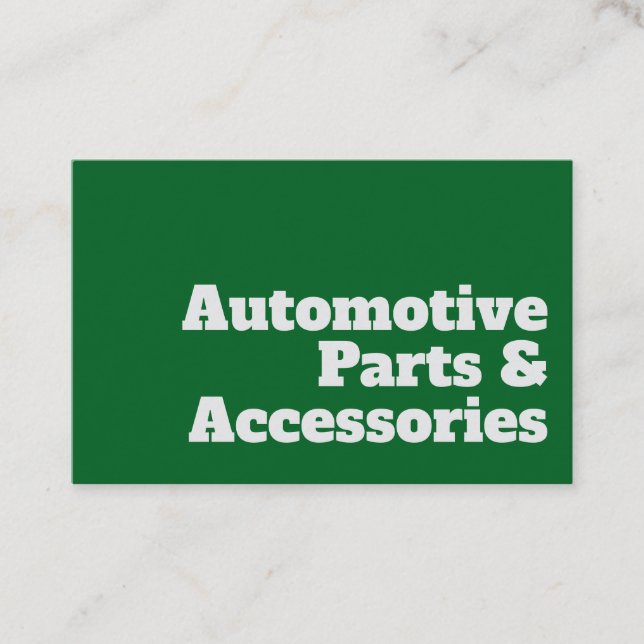 Tarjeta De Visita Diseño de piezas y accesorios para automóviles (Anverso)