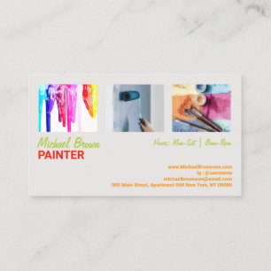 Tarjeta De Visita Diseño de pintor moderno con foto personalizable