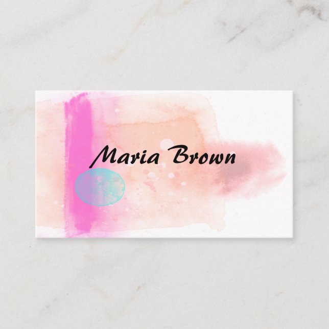 Tarjeta De Visita diseño de pintura de acuarela abstracta elegante (Anverso)