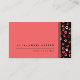 Tarjeta De Visita Diseño de pinturas de pintura de perro de color ro