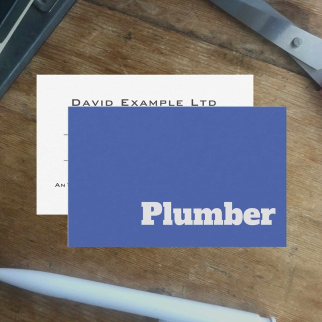 Tarjeta De Visita Diseño de plomería y fontanería negrita y transpar (Subido por el creador)