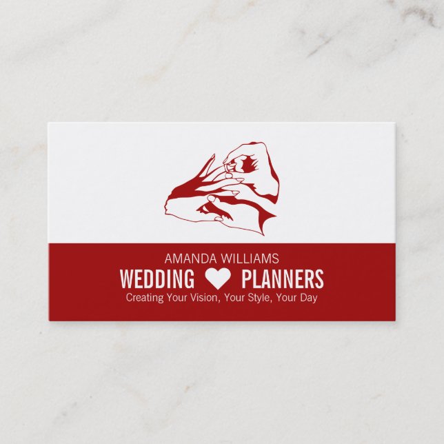 Tarjeta De Visita Diseño de propuesta, planificador de eventos Boda (Anverso)