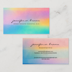 Tarjeta De Visita Diseño de puesta de sol con acuarela pastel soñado