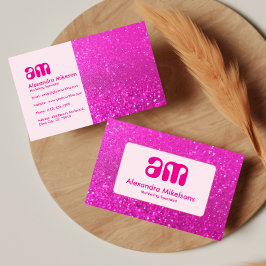 Tarjeta De Visita Diseño de purpurina rosa femenino