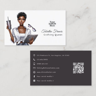 Tarjeta De Visita Diseño de Reina de la Creatividad para Artesana Af