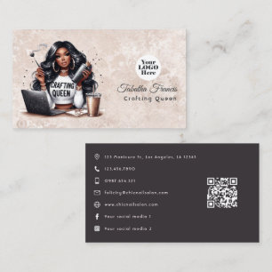 Tarjeta De Visita Diseño de Reina de Manualidades Afroamericana
