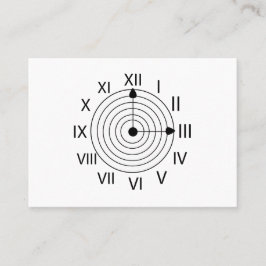 Tarjeta De Visita Diseño de reloj romano blanco y negro