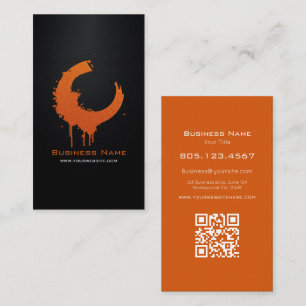 Tarjeta De Visita Diseño de remolino de brillo naranja – Editable pe
