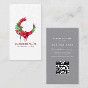 Tarjeta De Visita Diseño de remolino de pintura floral de Hibisco Ro