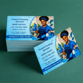 Tarjeta De Visita Diseño de retrato profesional de limpieza personal
