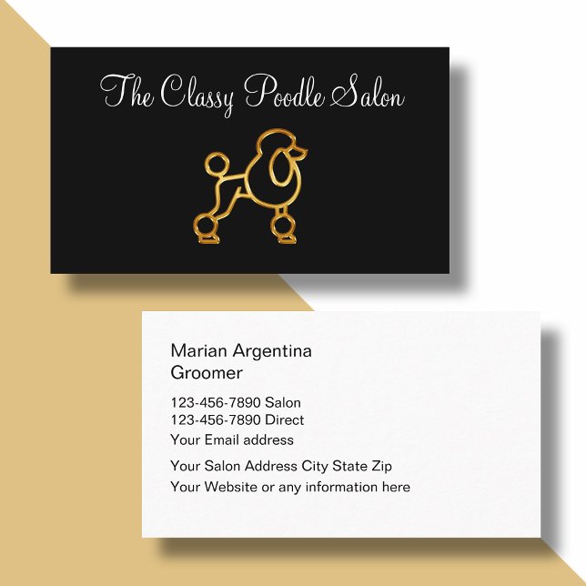 Tarjeta De Visita Diseño de salón Mascota con clase (Subido por el creador)