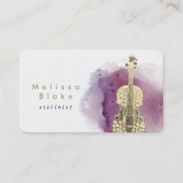 Tarjeta De Visita diseño de salpicadura de acuarela de pintura violi