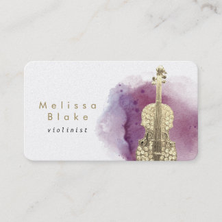 Tarjeta De Visita diseño de salpicadura de acuarela de pintura violi