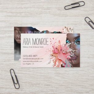 Tarjeta De Visita Diseño de Salpicadura de Artista de Maquillaje Aud