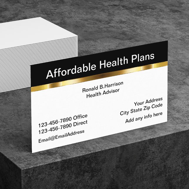 Tarjeta De Visita Diseño de seguros de salud de calidad (Subido por el creador)