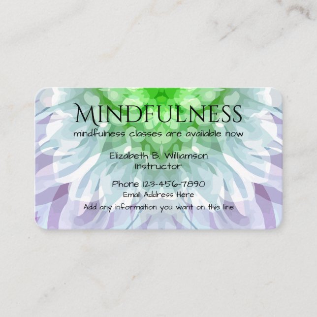 Tarjeta De Visita Diseño de Servicios de Mindfulness (Anverso)